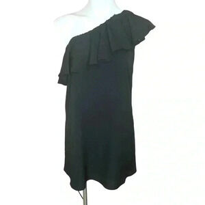 French Connection black One-Shoulder Ruffle mini flounce Dress size XS